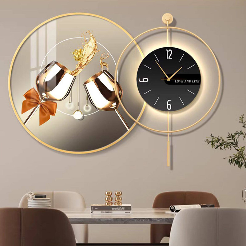 Interior Design Vintage Modern - Zegar ścienny LED Art Mural Luksusowy