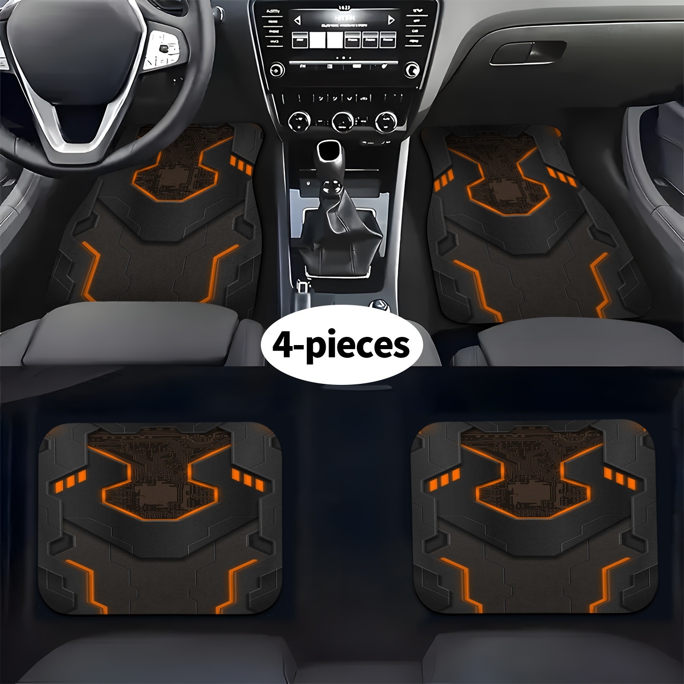 Interior Design Tech - 4-częściowy zestaw dywaników samochodowych na każdą